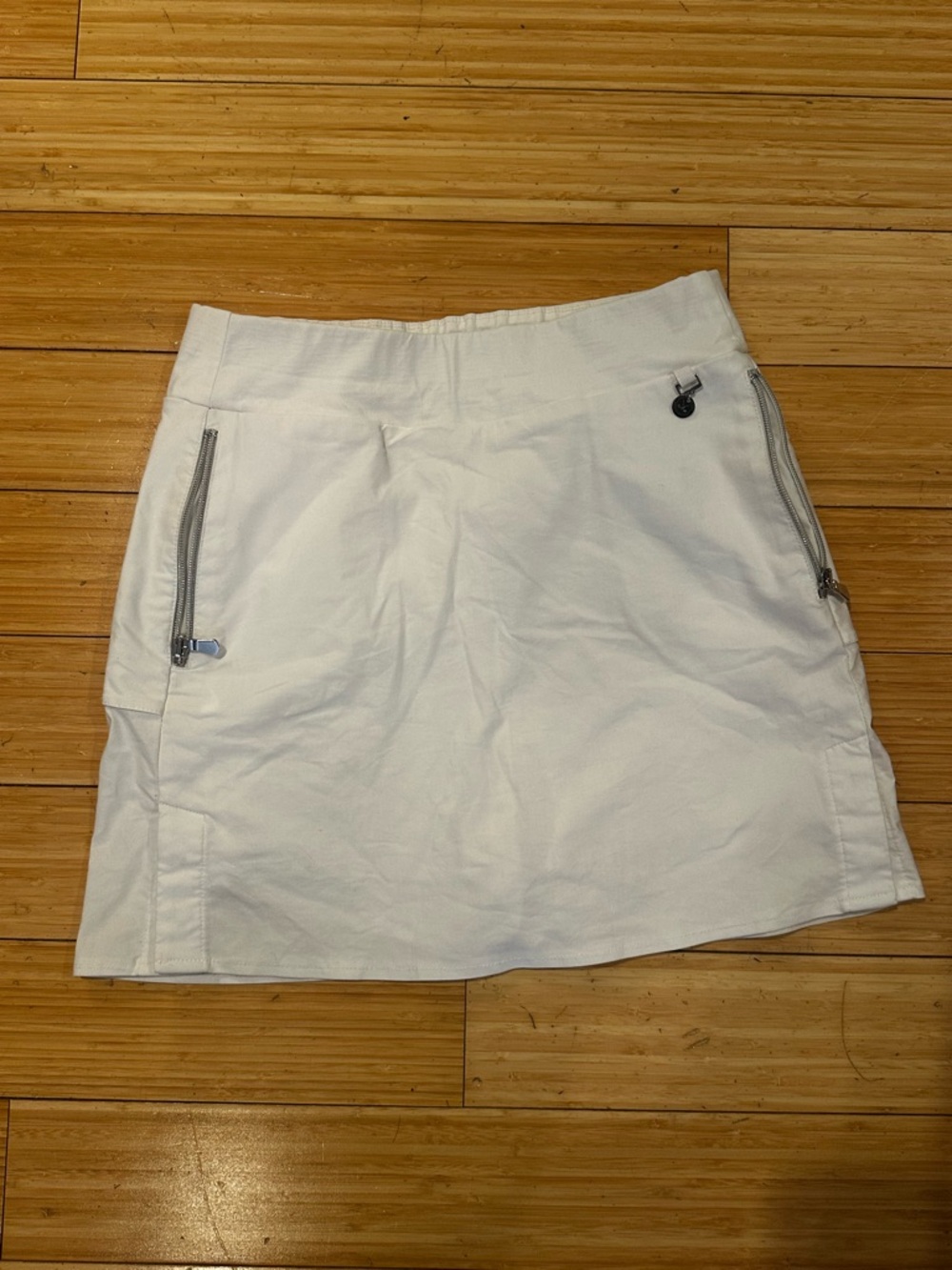 White Women's Active Skort with Zip Pockets XS made in Italy